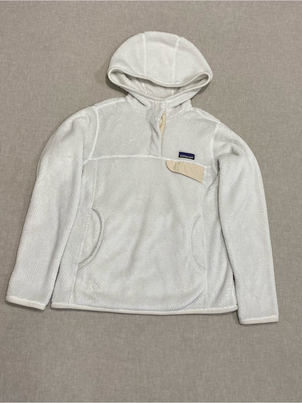 Patagonia Re-Tool Snap-T Pullover Womens Sz S Ivory Fleece Jacket Hiking outdoor